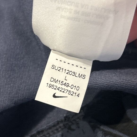 Nike Dress Womens Large Black Gray Floral DM1549-010 Tank Sleeveless Cotton - Picture 6 of 7